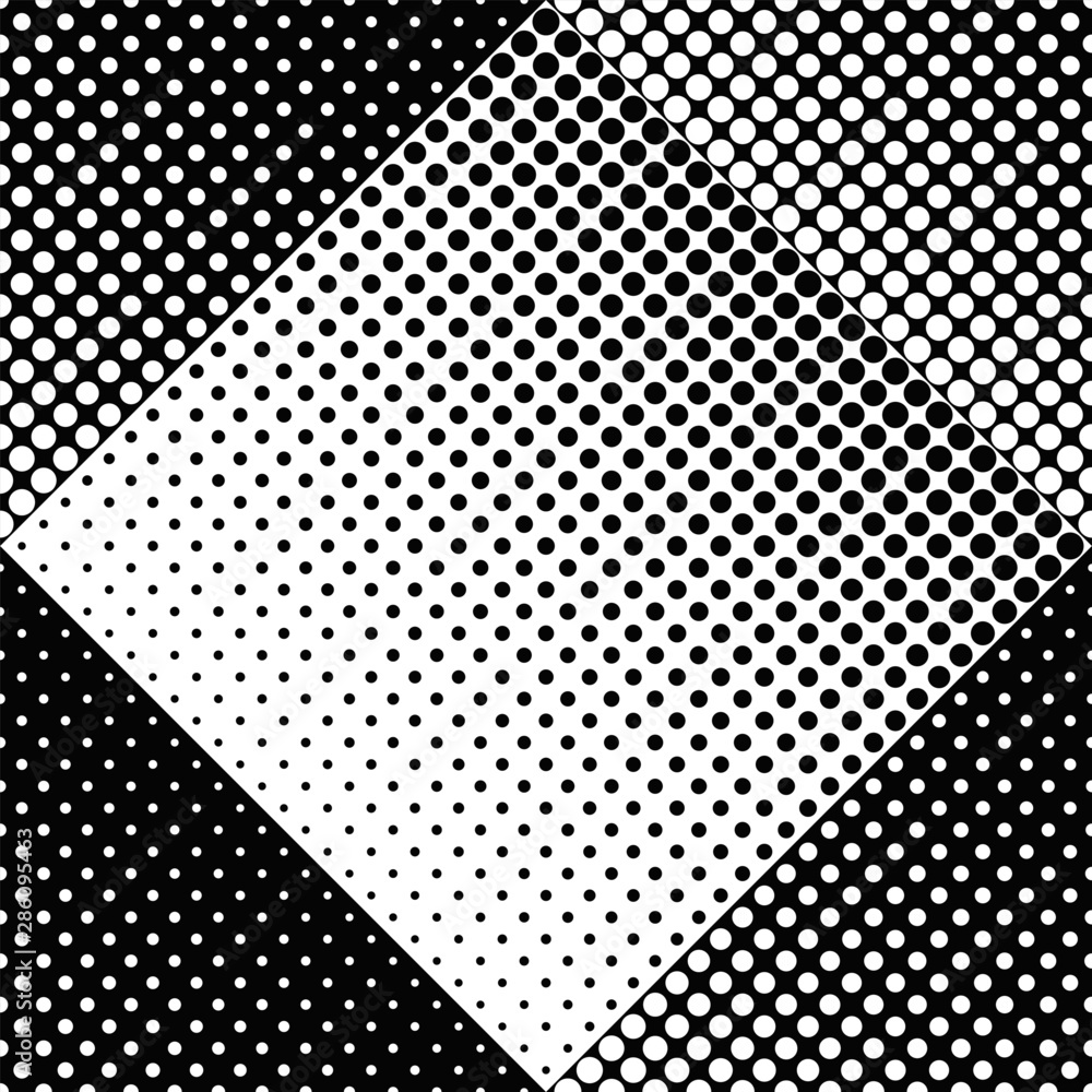 Aufkleber black and white seamless circle pattern background - abstract monochrome vector design