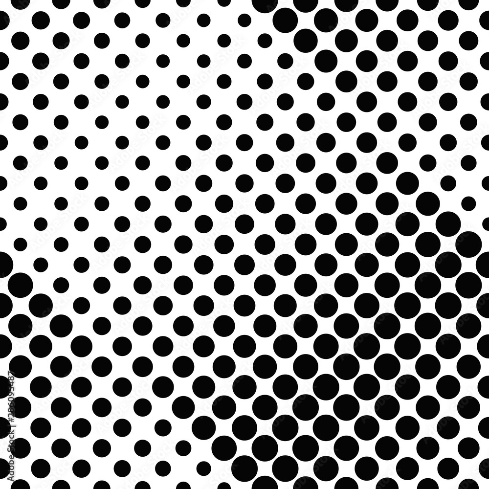 Poster geometrical seamless circle pattern background - black and white abstract vector design