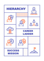 Modern Flat Line Color illustration Concept for Career Management. Concepts web banner and printed materials. Vector Illustration