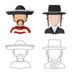 Vector illustration of imitator and resident symbol. Set of imitator and culture stock vector illustration.