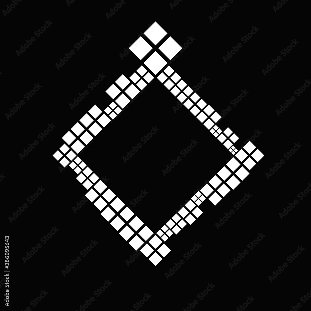 Poster minimal modern diagonal square badge background element - monochrome geometrical abstract vector gra