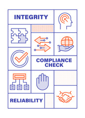 Modern Flat Line Color illustration Concept for Compliance. Concepts web banner and printed materials. Vector Illustration