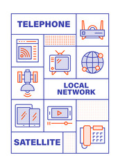 Modern Flat Line Color illustration Concept for Connectivity. Concepts web banner and printed materials. Vector Illustration