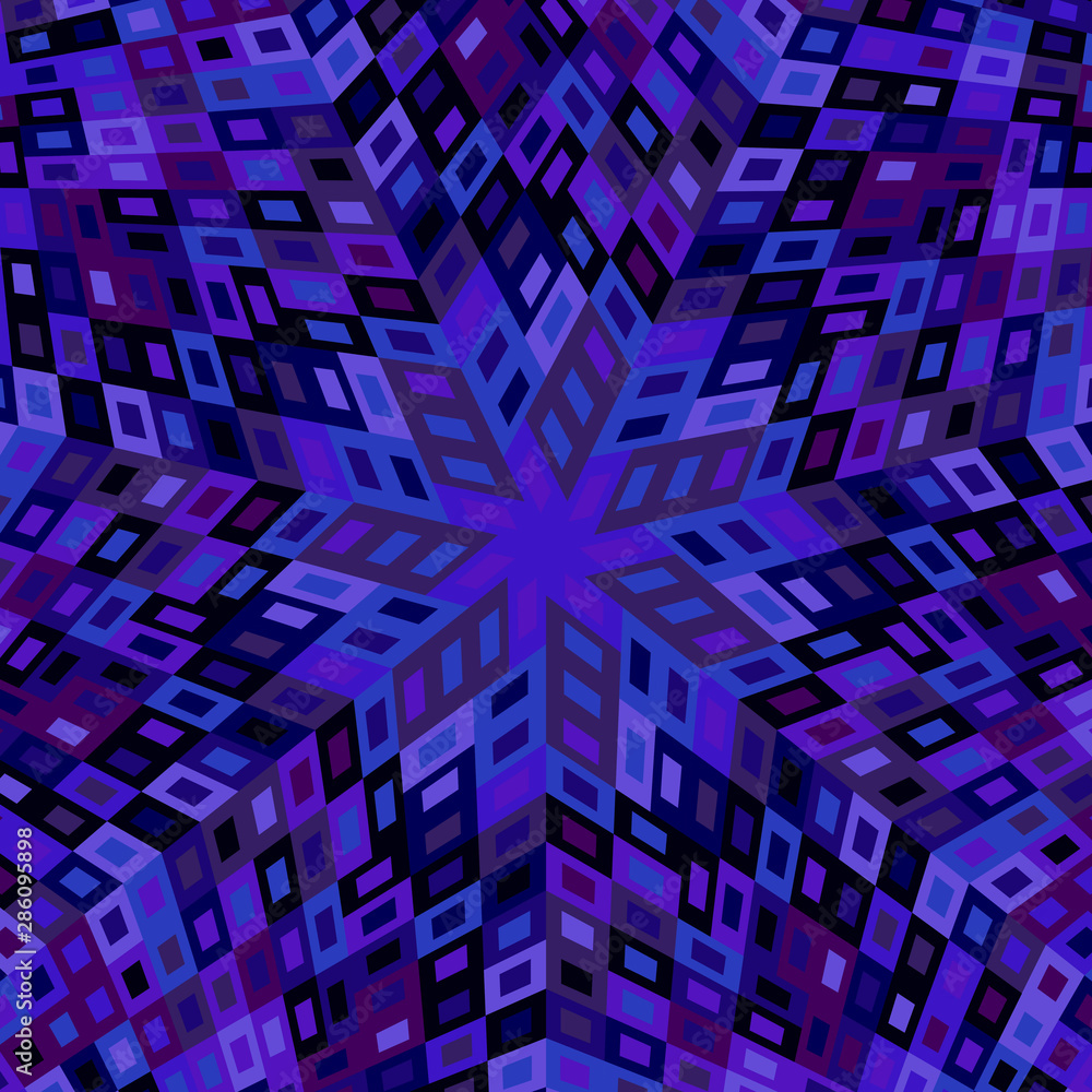 Poster radial tiled mosaic background - abstract circular colorful hypnotic vector graphic with geometrical