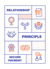 Modern Flat Line Color illustration Concept for Customer Relationship. Concepts web banner and printed materials. Vector Illustration