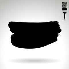 Black brush stroke and texture. Grunge vector abstract hand - painted element. Underline and border design.