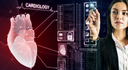 Creative red heart interface background