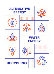 Modern Flat Line Color illustration Concept for Sustainable , Ecology and Energy. Concepts web banner and printed materials. Vector Illustration