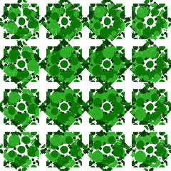 Seamless pattern with green grange doodle polka dots on without background. Vector image. Eps 8