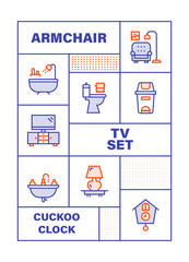 WebModern Flat Line Color illustration Concept for Appliances. Concepts web banner and printed materials. Vector Illustration