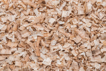 Top view of slag and debris background left after wood processing