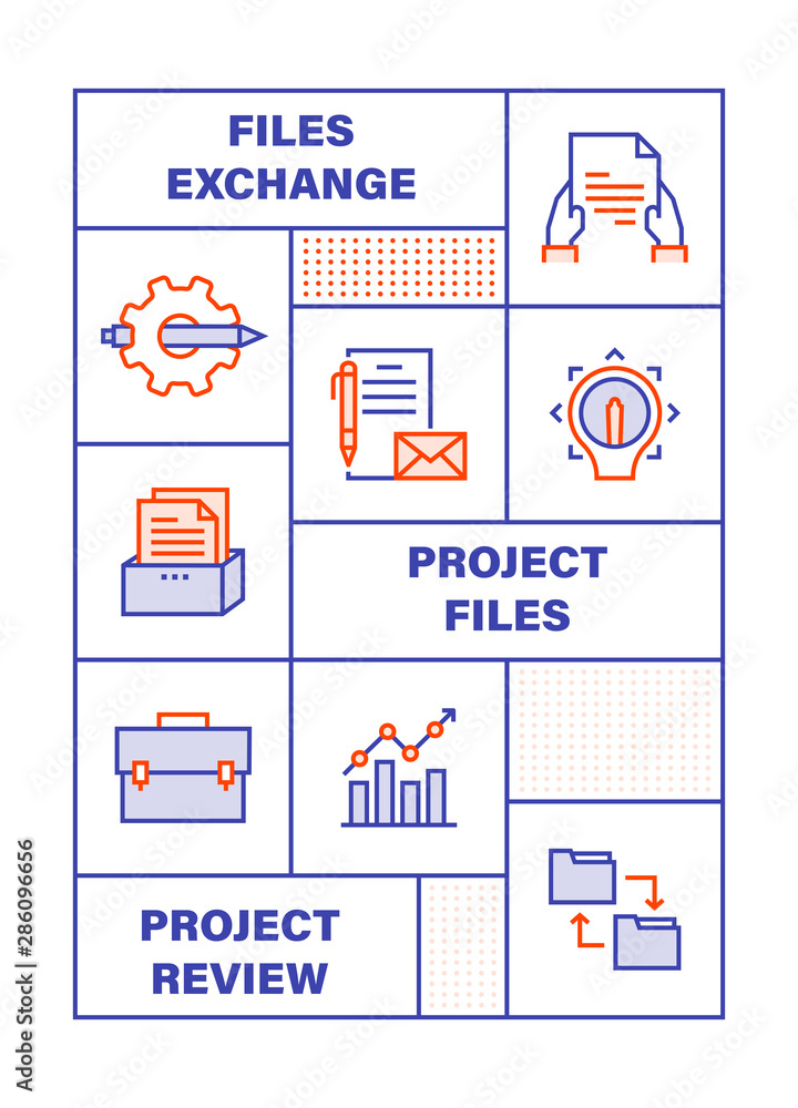 Poster modern flat line color illustration concept for project development. concepts web banner and printed