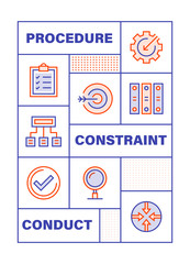 Modern Flat Line Color illustration Concept for Regulations. Concepts web banner and printed materials. Vector Illustration