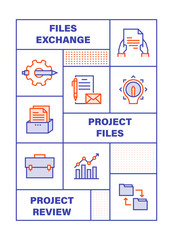 Modern Flat Line Color illustration Concept for Project Development. Concepts web banner and printed materials. Vector Illustration