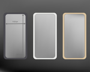 Mesh, gray colored phone backgrounds kit.