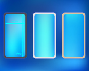 Mesh, azure colored phone backgrounds kit.