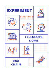 Modern Flat Line Color illustration Concept for Science Education.  Concepts web banner and printed materials. Vector Illustration