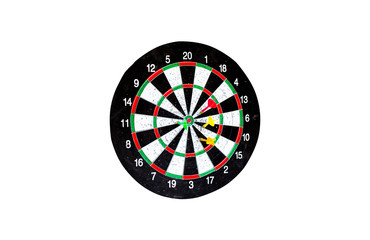 Darts game isolated on white background.