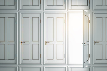 Creative white doors to success