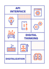 Modern Flat Line Color illustration Concept for Web Development. Concepts web banner and printed materials. Vector Illustration