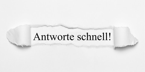 Antworte schnell!