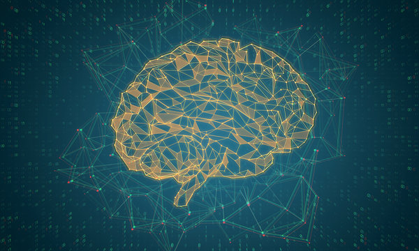 Abstract polygonal brain
