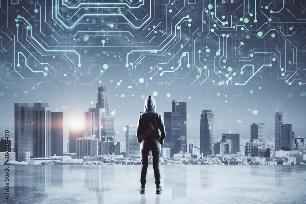 Poster technology and hacking concept