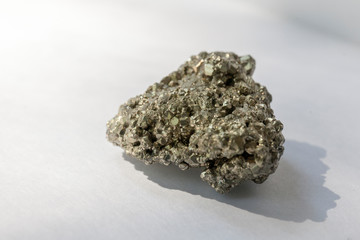 Mineral in the sunlight on a white background