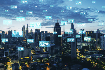 Night Kuala Lumpur social media backdrop