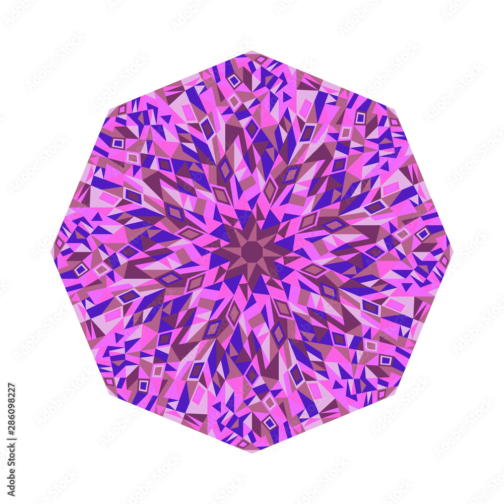 Poster isolated tiled mosaic octagon symbol - colorful vector design element from geometrical shapes