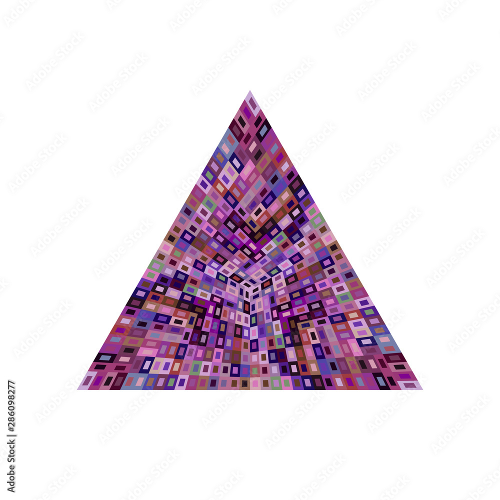 Poster isolated mosaic triangle polygon symbol - geometrical colorful vector design element on white backgr