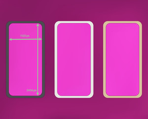 Mesh, magenta colored phone backgrounds kit.