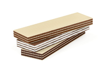 Three wafers on white background