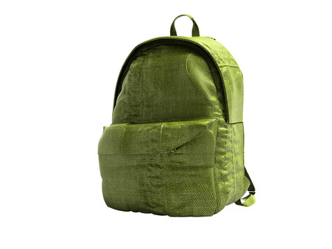 Green koton teen backpack school 3d render on white background no shadow