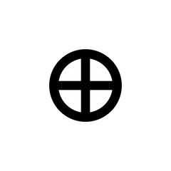 Astrological symbol of Earth, icon. Black sign isolated.