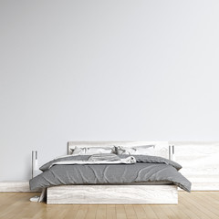 Interior Bedroom Wall Mockup Background