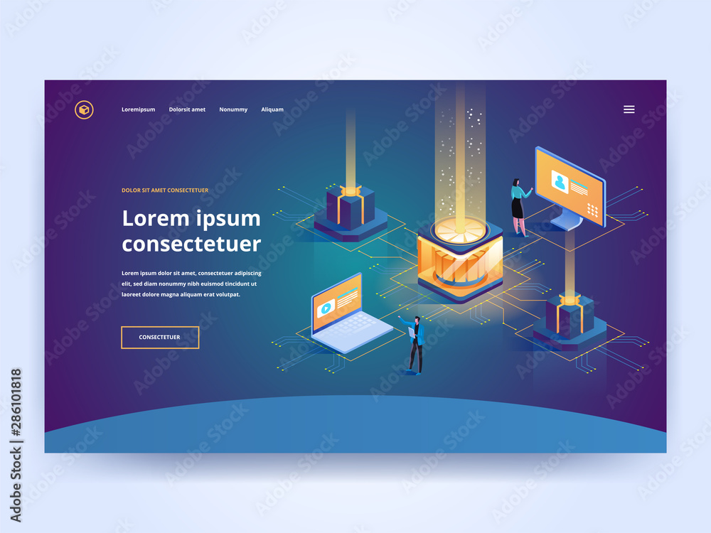 Aufkleber internet hosting service landing page template