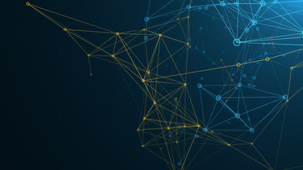 Colourful network connected lines 