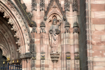Saint on Cathedral Church Facade, Hereford