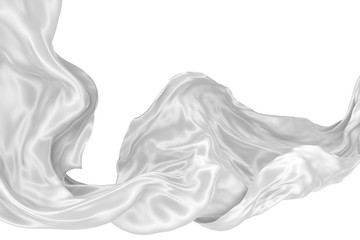 Wavy fabric on a white background. 3D rendering.