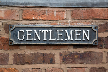 Fototapeta na wymiar Gentlemen Toilet Sign