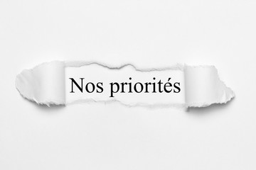 Nos priorités