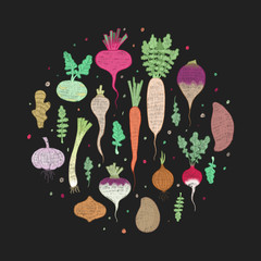 illustrations set vegetables