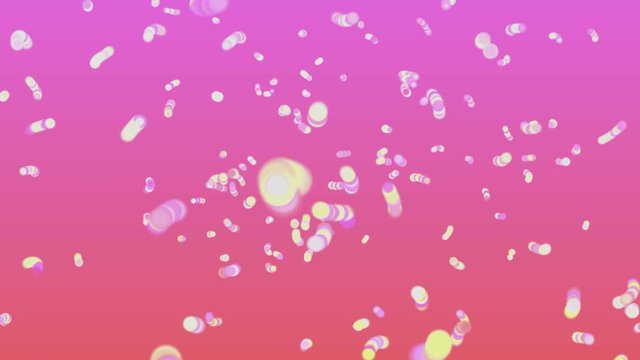 bacteria virus or Stem Cells moving animation 3D rendering