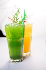 drinks and cocktails on a white background