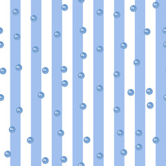 White and blue striped seamless pattern with round pearls.