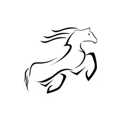 Fototapeta na wymiar black horse logo vector 