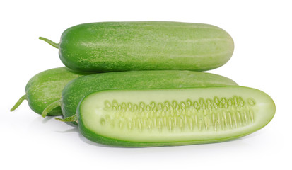 Fresh cucumber isolated on white background