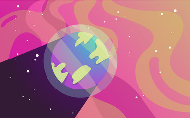 Fototapeta na wymiar space background with abstract shape and planets. Web design. space exploring. vector illustration