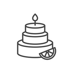 Simple birthday cake minimal icon in trendy outline isolated on white background